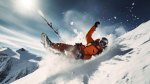 Skiier falling down the ski slope due to an accident from a skiing injuries
